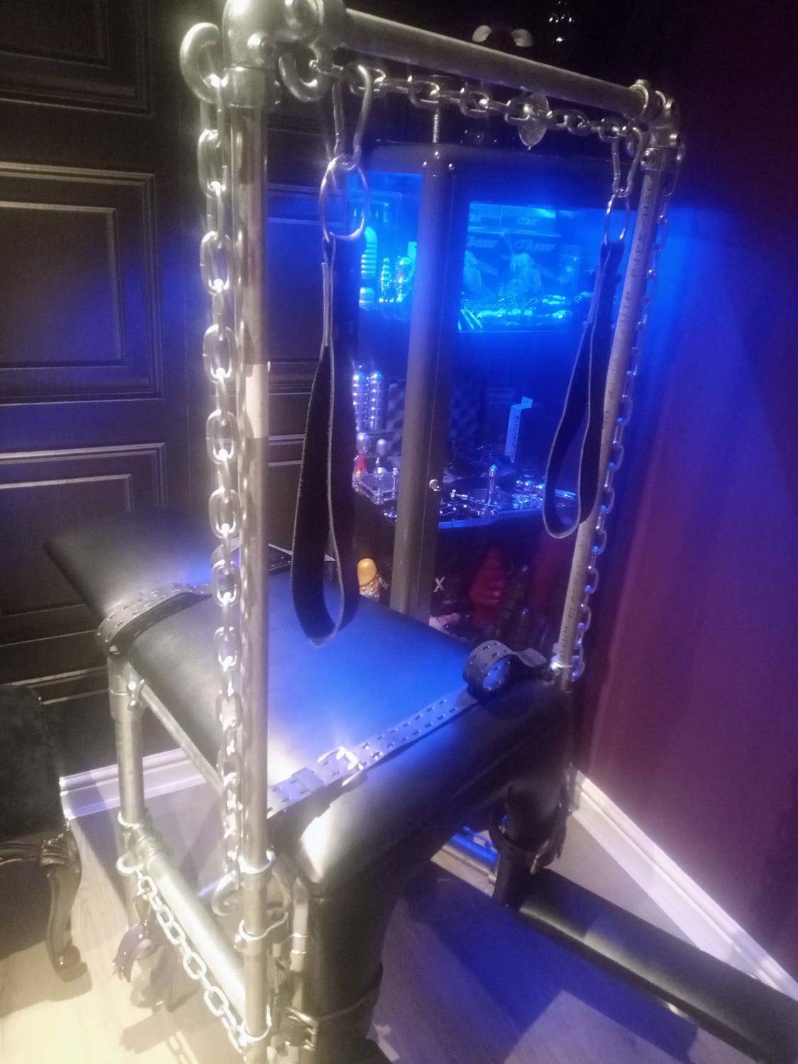 Whipping Bench in playroom owned by pro-male dom Northern Master